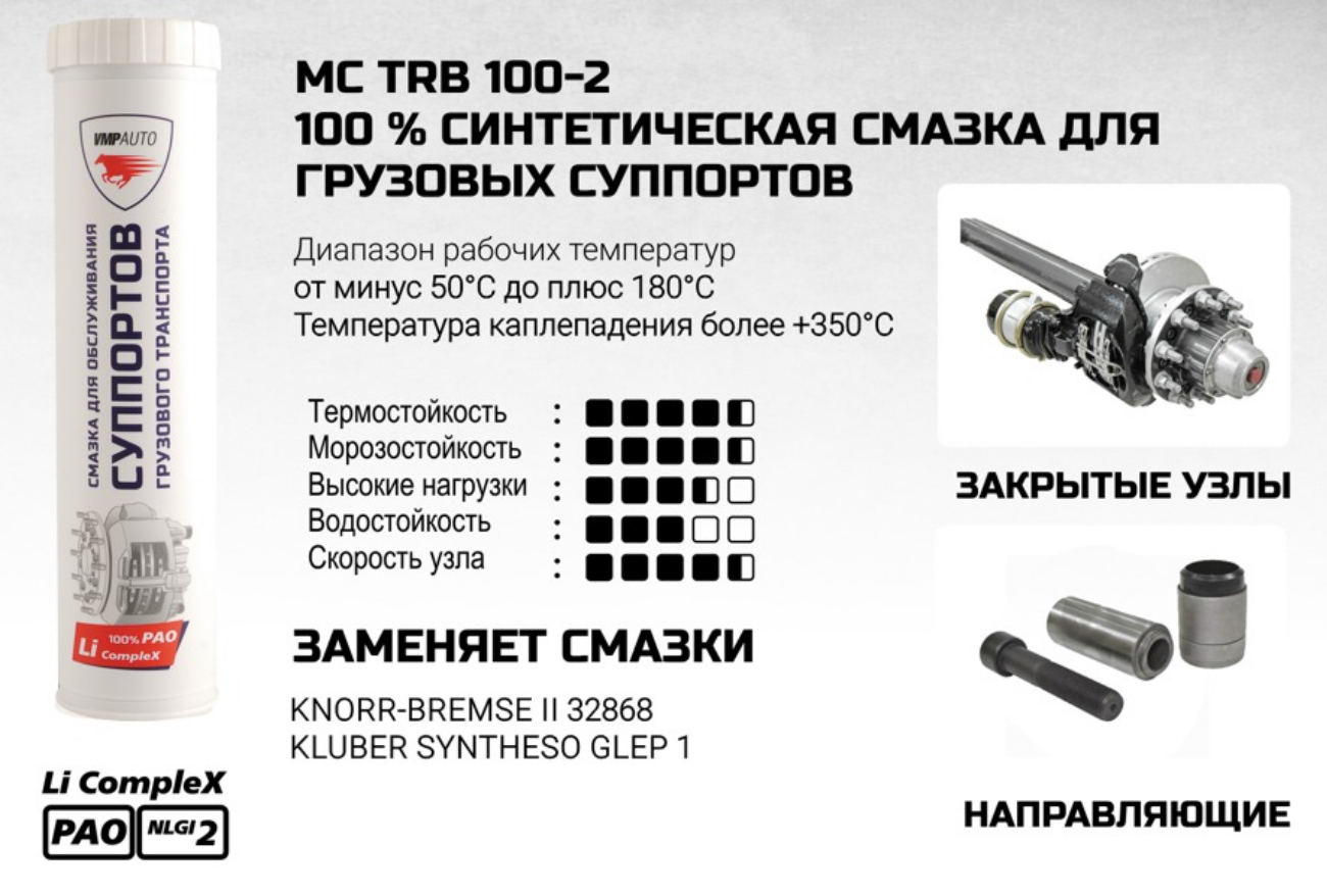 АВТОТЕХИМПОРТ - MC TRB 100-2 100% Синтетическая смазка для грузовых  суппортов